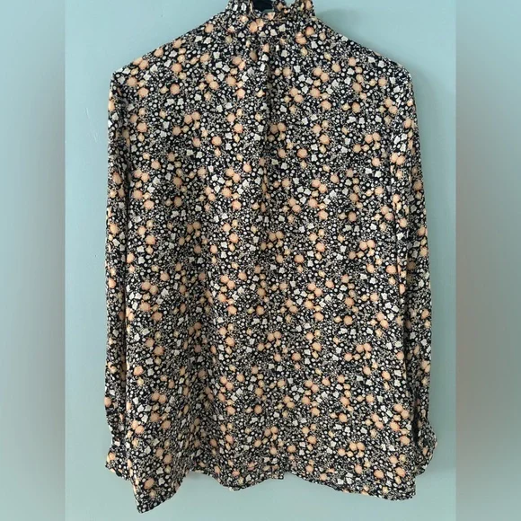 Nili Lotan Target Liberty Floral Blouse Button Front Shirt Top Long Sleeve XL - Picture 5 of 5